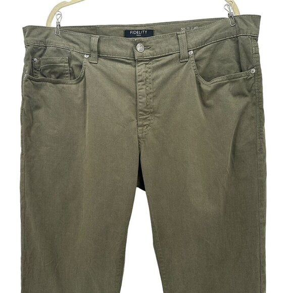 Fidelity Denim Havana Twill Green Straight Leg Denim Jeans Mens 40 - Picture 2 of 12